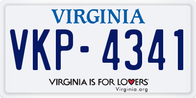 VA license plate VKP4341
