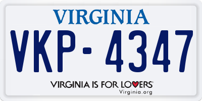 VA license plate VKP4347