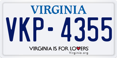 VA license plate VKP4355