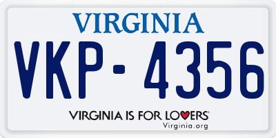 VA license plate VKP4356