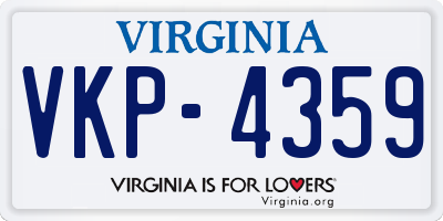VA license plate VKP4359