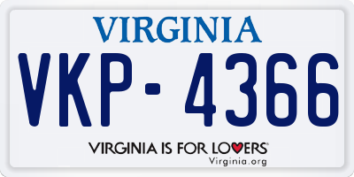 VA license plate VKP4366