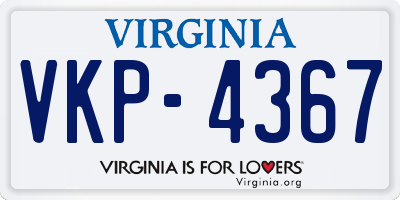 VA license plate VKP4367