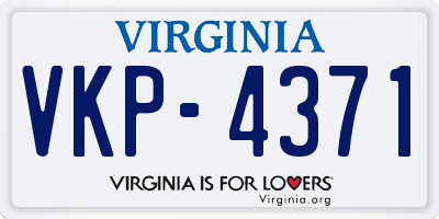 VA license plate VKP4371