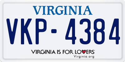 VA license plate VKP4384