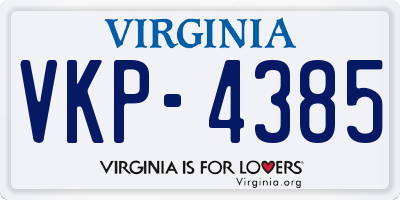 VA license plate VKP4385