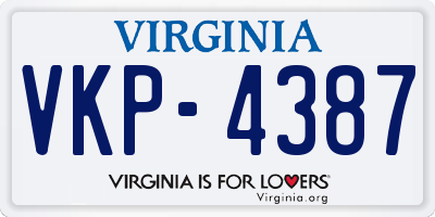 VA license plate VKP4387