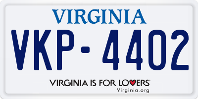 VA license plate VKP4402