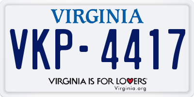 VA license plate VKP4417