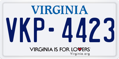 VA license plate VKP4423