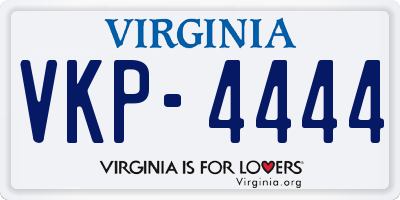 VA license plate VKP4444