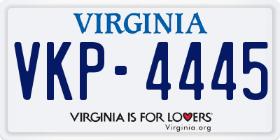 VA license plate VKP4445