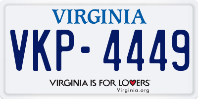 VA license plate VKP4449