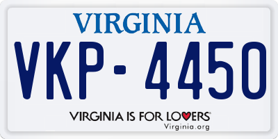 VA license plate VKP4450