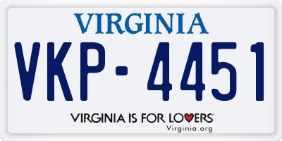 VA license plate VKP4451