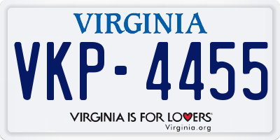 VA license plate VKP4455
