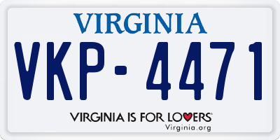 VA license plate VKP4471