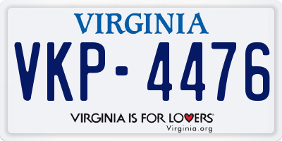VA license plate VKP4476
