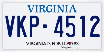 VA license plate VKP4512