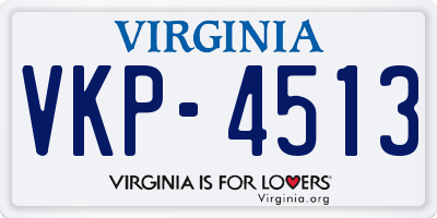 VA license plate VKP4513
