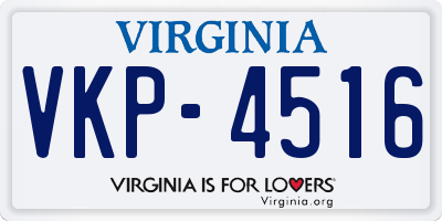 VA license plate VKP4516