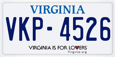 VA license plate VKP4526