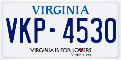 VA license plate VKP4530