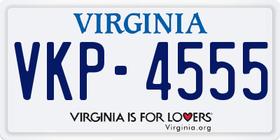 VA license plate VKP4555