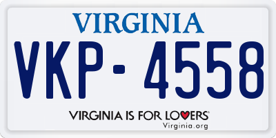 VA license plate VKP4558