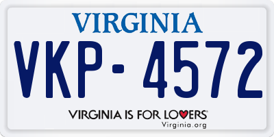 VA license plate VKP4572
