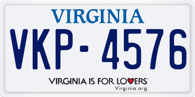 VA license plate VKP4576