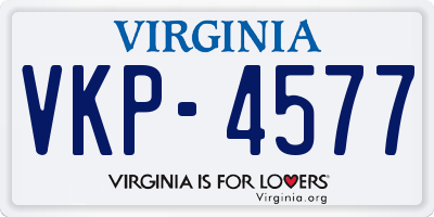 VA license plate VKP4577