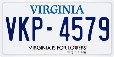 VA license plate VKP4579