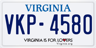 VA license plate VKP4580