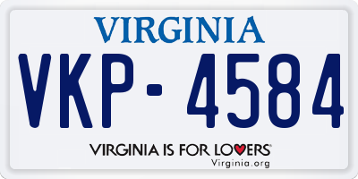 VA license plate VKP4584
