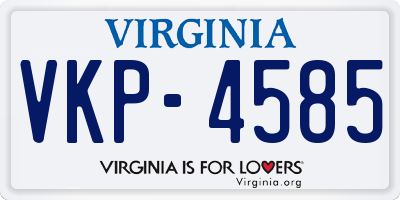 VA license plate VKP4585