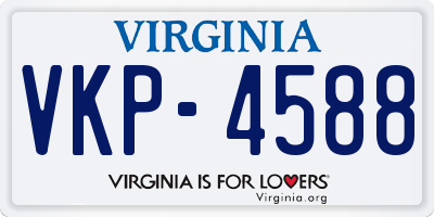VA license plate VKP4588