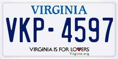 VA license plate VKP4597