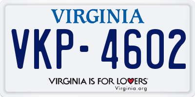 VA license plate VKP4602