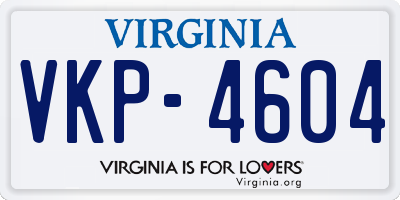 VA license plate VKP4604