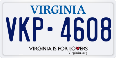 VA license plate VKP4608