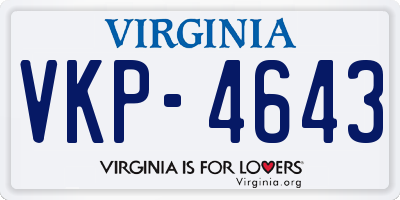 VA license plate VKP4643