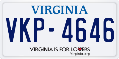 VA license plate VKP4646