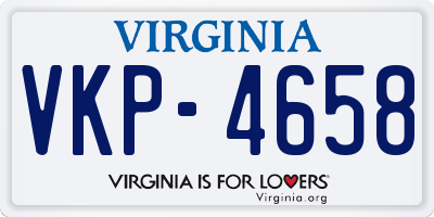 VA license plate VKP4658