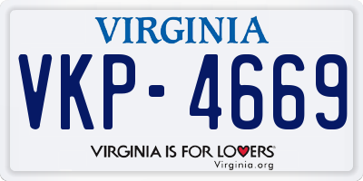 VA license plate VKP4669