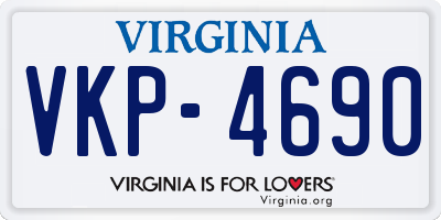 VA license plate VKP4690