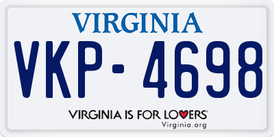 VA license plate VKP4698