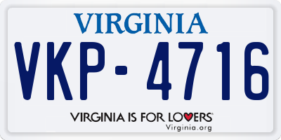 VA license plate VKP4716