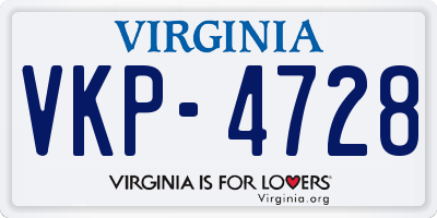 VA license plate VKP4728