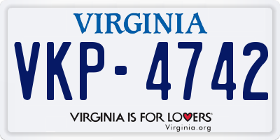 VA license plate VKP4742